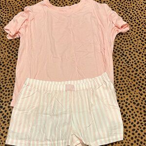 Victoria’s Secret Pink and White stripe pajama set